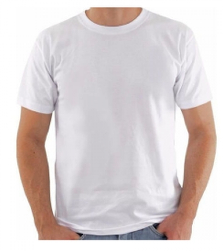 Atacado de Camiseta Branca Masculina Lisa Santana - Camiseta Básica Lisa Masculina