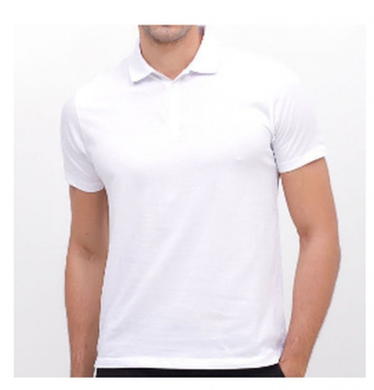 Atacado de Camiseta Polo Masculina Lisa Barro Branco - Camiseta Básica Lisa Masculina