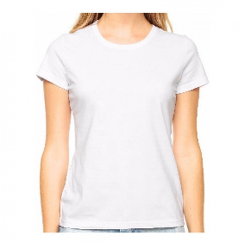 Camiseta Branca Feminina Lisa Chácara Flora - Camiseta Lisa Feminina Atacado
