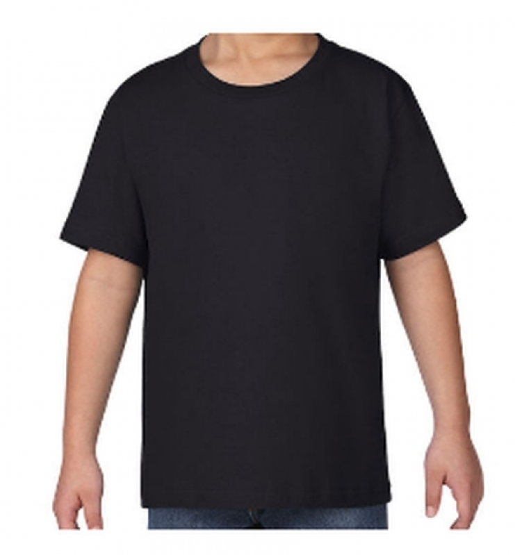 Camiseta com Manga Estampada Vila Jaraguá - Camiseta Masculina Preta Estampada