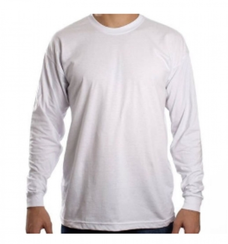 Camiseta Lisa Branca MUTINGA - Camiseta Branca Lisa Manga Longa
