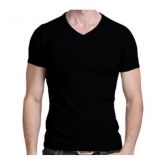 camiseta masculina preta lisa Aclimação